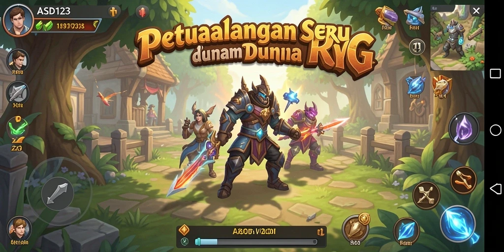 Tampilan aksi seru dalam gameplay RPG ASD123.