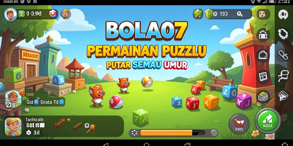 Tampilan gameplay BOLA07 yang seru dan menarik pada level Puzzle.