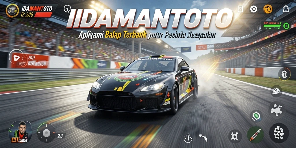 Gameplay intens balap mobil di lintasan yang menegangkan.