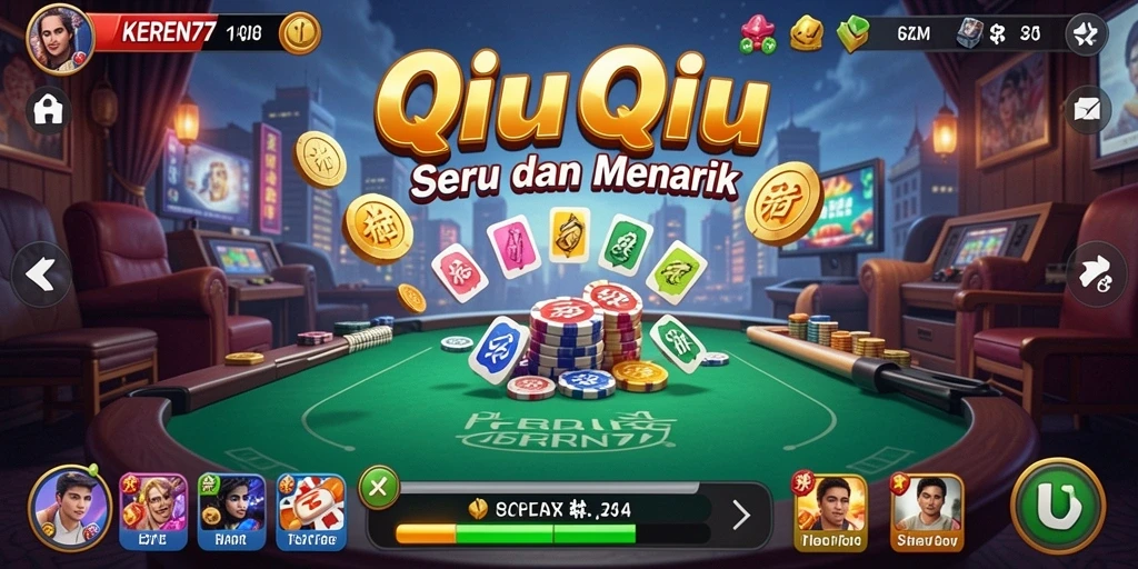 Tampilan menarik dari gameplay KEREN77 QiuQiu.