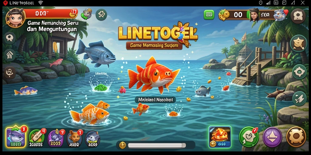 Tampilan gameplay memancing yang menarik di LINETOGEL.