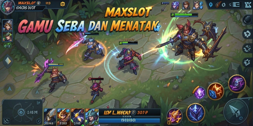 Tampilan gameplay MOBA yang seru dan dinamis di MAXSLOT.