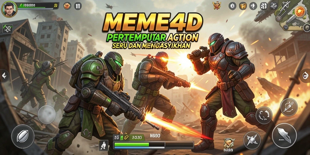 Tampilan gameplay seru dalam pertempuran Action MEME4D.