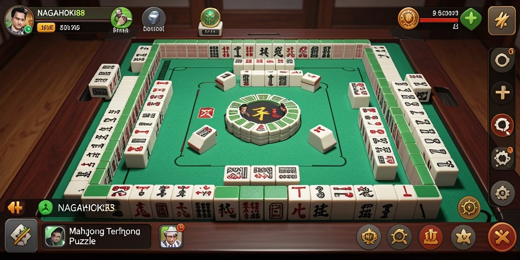 Screenshot gameplay NAGAHOKI88 menampilkan papan Mahjong yang menarik dan menantang.