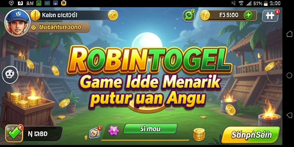 Tampilan utama gameplay ROBINTOGEL menampilkan grafis yang cerah dan intuitif.