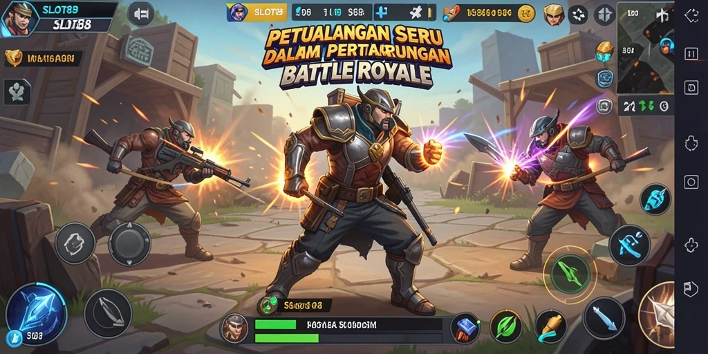 Screenshot menampilkan aksi seru gameplay Battle Royale.