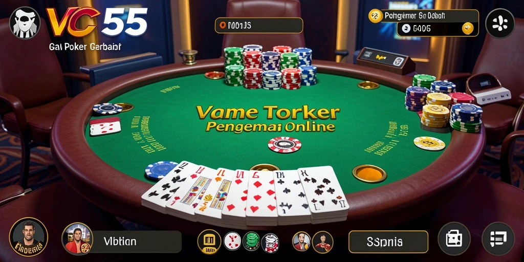 Tampilan visual gameplay Poker yang menarik di VC55.